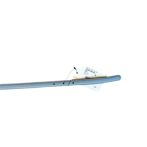GUCCI Women\'s Thin Belt w/ Interlocking G Buckle Light Blue Leather SZ 90cm NEW main image 5